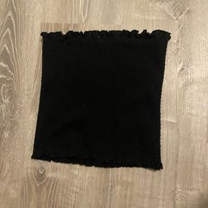 Black ribbed tube top